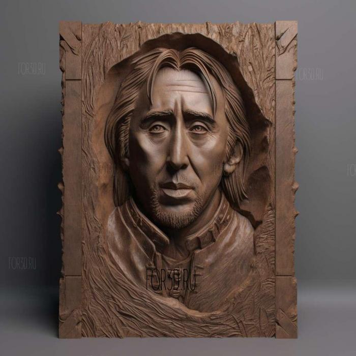 Nicolas Cage 4 stl model for CNC